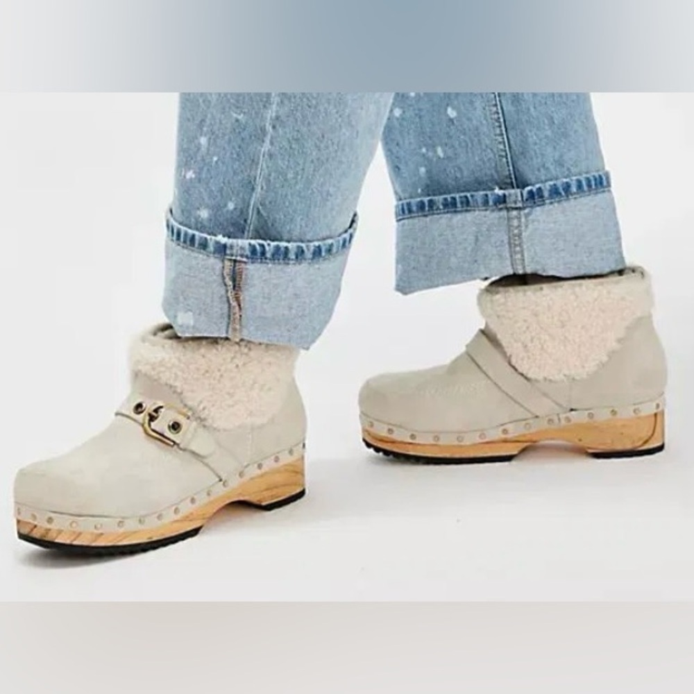 Free People Oak Clog Boots Dusty Bunny Sz 7.5